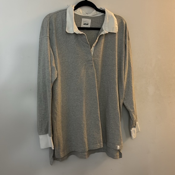 ARIE GRAY COLLARED SWEATER - Picture 3 of 11